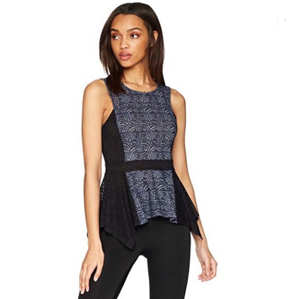 NWT BCBGMAXAZRIA Seren Lace Peplum Top